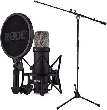 Студійний конденсаторний мікрофон Rode NT1 Signature Black з підставкою keepdrum