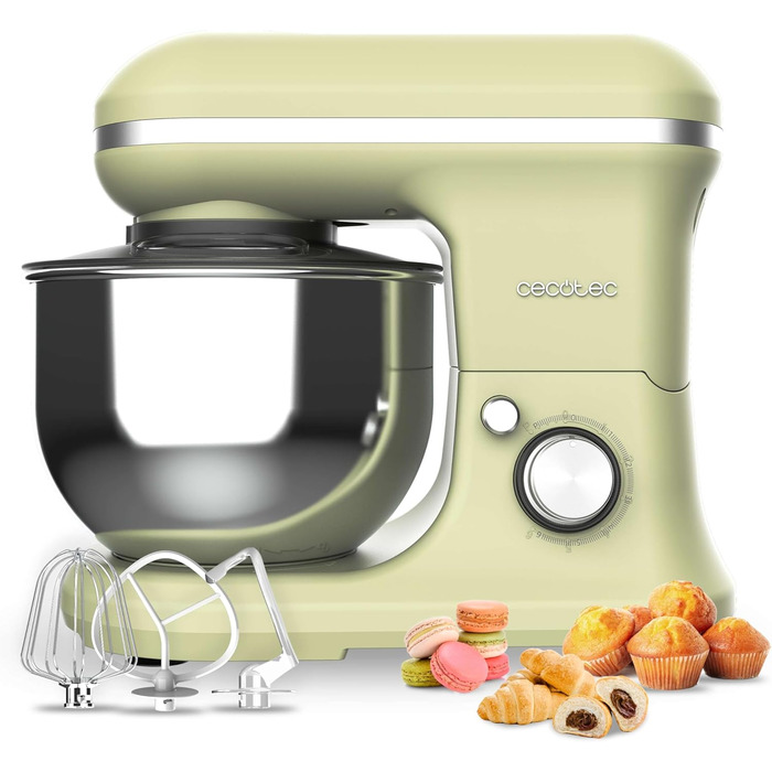 Міксер Cecotec Cecomixer Merengue 5L 1200W: 6 швидкостей, сталева чаша 5л, зелений, 5 функцій