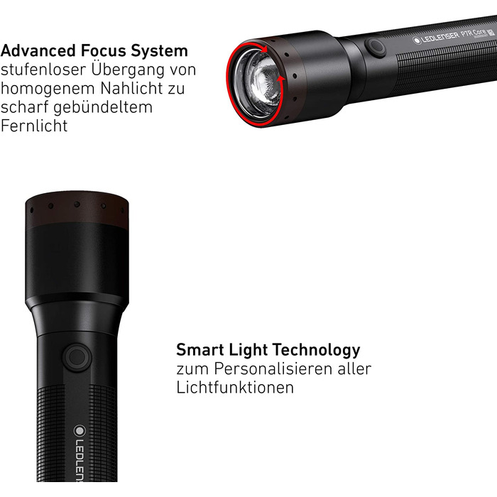 Ліхтарик Ledlenser P7R Core, 1400 лм, акумуляторний, водонепроникний, з фокусуванням, дальність 300 м, до 90 годин, магнітна зарядка