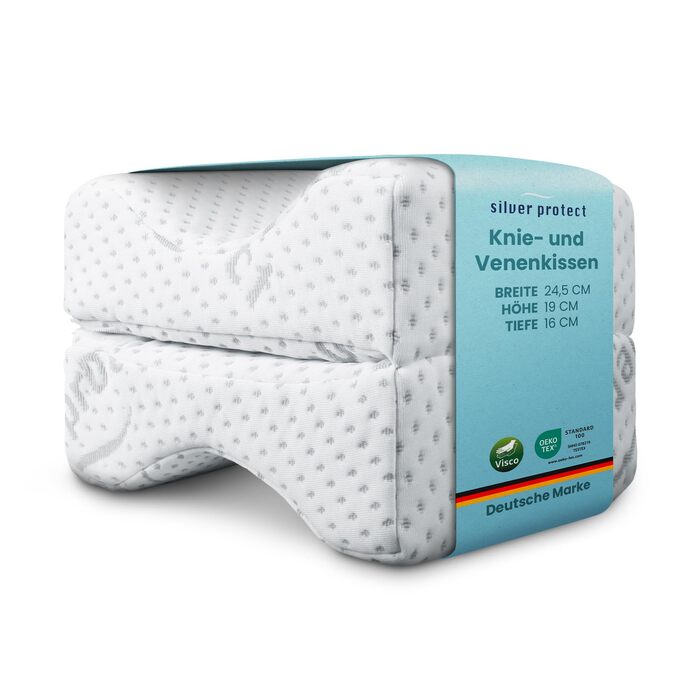 Подушка для шиї з піни Memory Foam Bestlivings (30x35x9 см) з антимікробним чохлом Silver Protect - Öko-Tex, для сну та підтримки спини