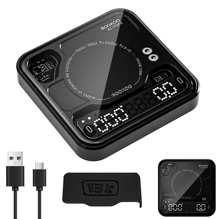 Ваги для кави BOOKOO з таймером, 0.1г, Bluetooth, USB - Еспресо та Pour-Over