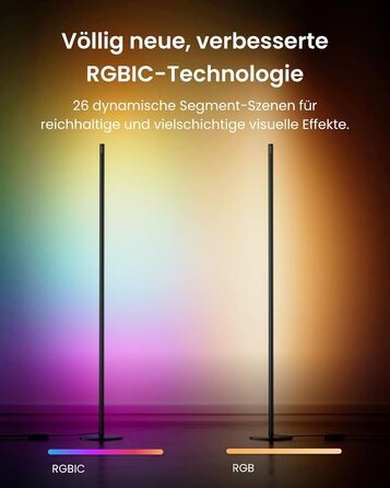 SwitchBot Matter RGBICWW Настільна лампа для вітальні та спальні, димується, з підтримкою Apple Home, Alexa, Google Home, керування через APP, музичні та сценарні режими, чорна LED лампа
