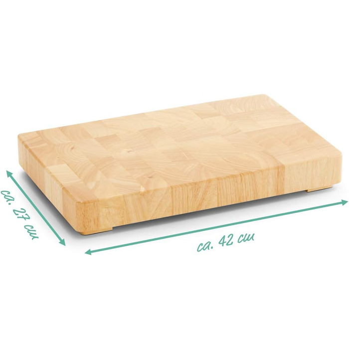 Дошка для нарізання Zeller 24801 з каучукового дерева, 42x27x5,5 см, бежева