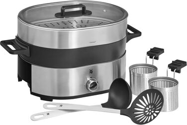 WMF Küchenminis 220 Вт: Міні-пароварка з контейнером для ланчу, компактний, Cromargan® матовий (Пароварка та Hot Pot)