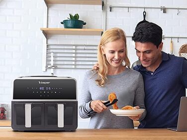 Аерофритюрниця BEPER P101FRI090 з двома камерами, 9 л (4,5 л на кошик), 7 програм