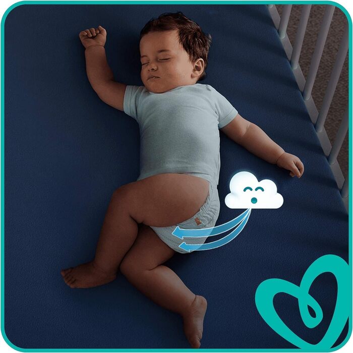 Підгузки Pampers Baby-Dry Нічні, розмір 7 (15+ кг), 186 шт, Mega Pack на 1 місяць, до 12 годин сухості, противитікання