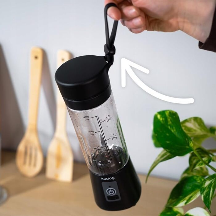 Блендер для смузі Philips HUS1025 500W з пляшкою Blend & Go 600мл, 2 швидкості, чорний