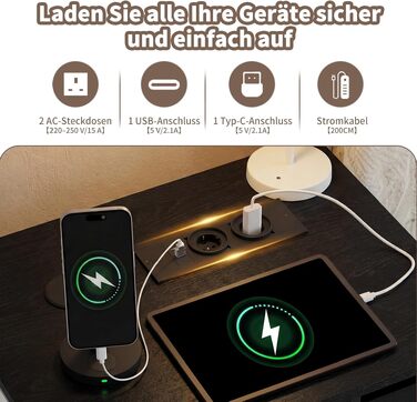 Кутовий комп'ютерний стіл L-подібний JUMMICO з 4 ящиками, розетками та USB, 140x80 см, чорний