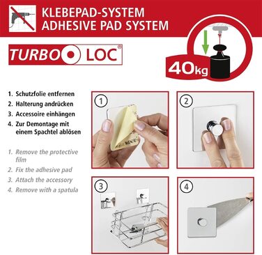 Тримач для фена WENKO Turbo-Loc Quadro, настінний, металевий
