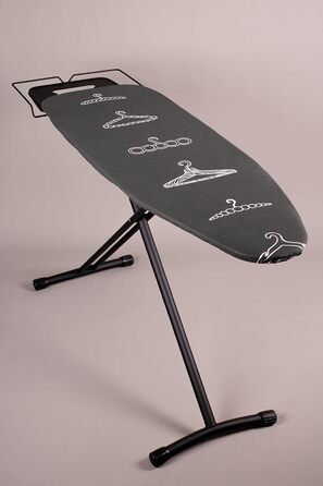 Праскавальна дошка StarVIP Oscuro Grande 125x41 см, легка та стабільна, регульована по висоті, тримач для праски, бавовняний чохол, нековзні ніжки, захист для підлоги
