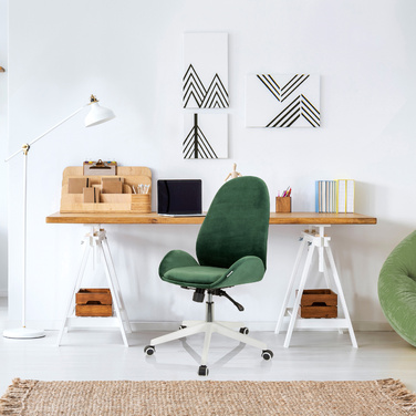 Офісне крісло / поворотне крісло AVEA оксамитово-зелений hjh OFFICE