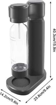 Сифон для газування води Sodastream (газвататор) з пляшкою 1 л, чорний, висота 40.3 см