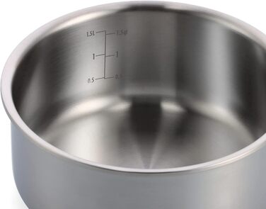 Набір посуду Merten & Storck Tri-Ply 8-Piece Cookware Set, нержавіюча сталь, індукційне дно, склокришки, придатний для духовки та посудомийної машини, сріблястий