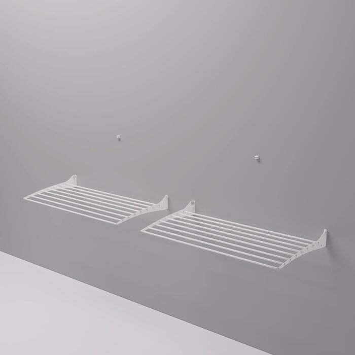 Сушарка для білизни Foxydry Fold настінна, вертикальна, алюміній та сталь, 116 см, для дому та вулиці, біла