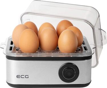 Яйцеварка електрична ECG UV 5080, 400 Вт, 8 яєць, нержавіюча сталь