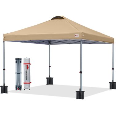 Тент-шатер MasterCanopy 3x3 м з швидким розкладанням, UPF50+, водонепроникний, з сумкою та 4 мішками для піску для кемпінгу, заходів, саду