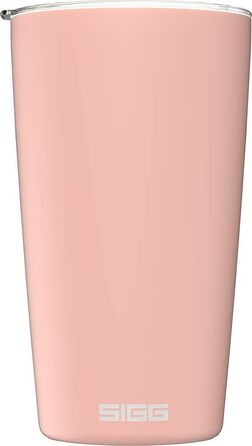 Кавова чашка SIGG Neso Pure Ceram з Tritan-кришкою, нержавіюча сталь 18/8, 0.3/0.4L, миється в посудомийній машині, BPA-free, рожевий колір