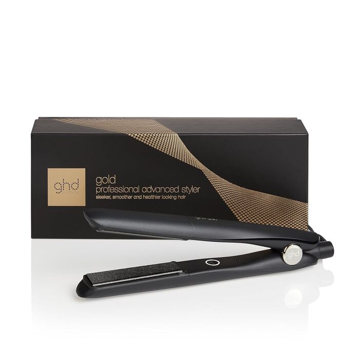 ghd Gold Професійний випрямляч для волосся, 185°C, двозонна технологія, чорний, для вирівнювання, завивки та хвиль, нова упаковка