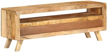 ТВ-тумба з масиву манго vidaXL, 110x30x40 см, 3 шухляди, 1 полиця, меблі для телевізора, низька тумба, мангове дерево