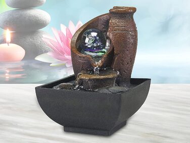 Декоративний кімнатний фонтан BEPER Amphora з підсвіткою, чорний, смола, компактний