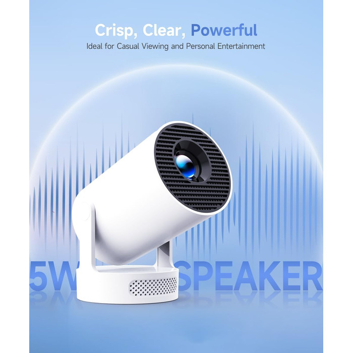 Smart-проектор Magcubic Mini Beamer 4K FHD 1080P, портативний міні-проектор для дому з WiFi 6, Bluetooth 5.4, автокоррекцією трапеції, поворотом на 180° та динаміком 5 Вт