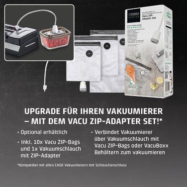 Вакууматор CASO advanced Pro (VRH 490) з функцією CASOTEK Liquid, подвійним швом та набором пакетів, професійний вакуумний пакувальник