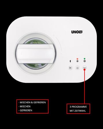 Морожениця UNOLD 48820 Snow з компресором, 100 Вт, знімний контейнер для морозива, для веганського, безлактозного та дієтичного морозива