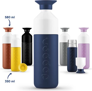 Термос Dopper Insulated Breaker Blue 580 мл – термочашка з нержавіючої сталі, для кави, чаю, подвійні стінки, не протікає, зберігає холод до 24 годин, тепло до 9 годин