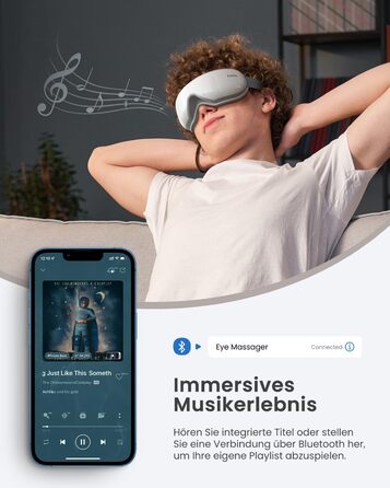 Масажер для очей RENPHO Eyeris 1 з підігрівом, вібрацією та Bluetooth, акумуляторний. Полегшення сухих очей, подарунок для жінок та чоловіків