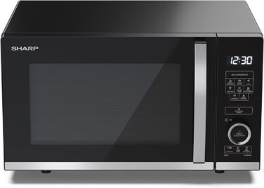 Мікрохвильова піч SHARP QS204AEB, 800 Вт, 10 режимів, функція розморожування, чорна