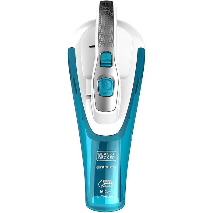 Акумуляторний ручний пилосос Black+Decker WDA315J 10.8В 1.5Аг, 2-в-1, для вологого та сухого прибирання, безмішковий, синьо-білий Dustbuster