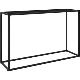Консольний стіл vidaXL скляний чорний 120x35x75 см – туалетний, приліжковий, бічний, для коридору, стільниця з загартованого скла