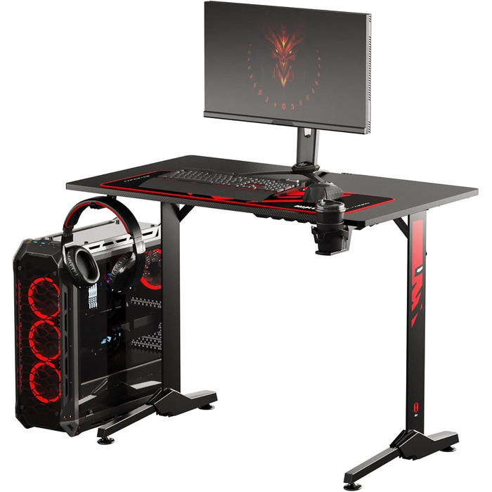 Ігровий стіл Diablo X-Mate 160x75x75 см: ергономічний стіл з карбоновою стільницею, тримачем для навушників та підставкою для напоїв