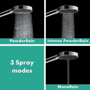 Душова лійка Hansgrohe Rainfinity з ручним душем, 3 режими струменя, антивапнясте покриття, круглий дизайн (130 мм), хром