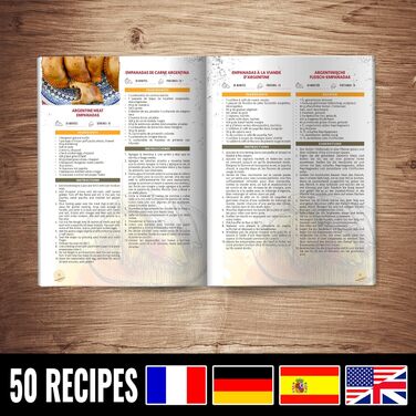 Набір для приготування емпанадас Tortillada: форма-прес 15,5 см, вирізач, ніж, мисочки для соусів та книга рецептів, 7 предметів