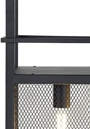 Підвісний світильник Qazqa Cage Rack, 4 лампи, чорний, сталь, прямокутний, у стилі лофт, LED E27, для вітальні та спальні