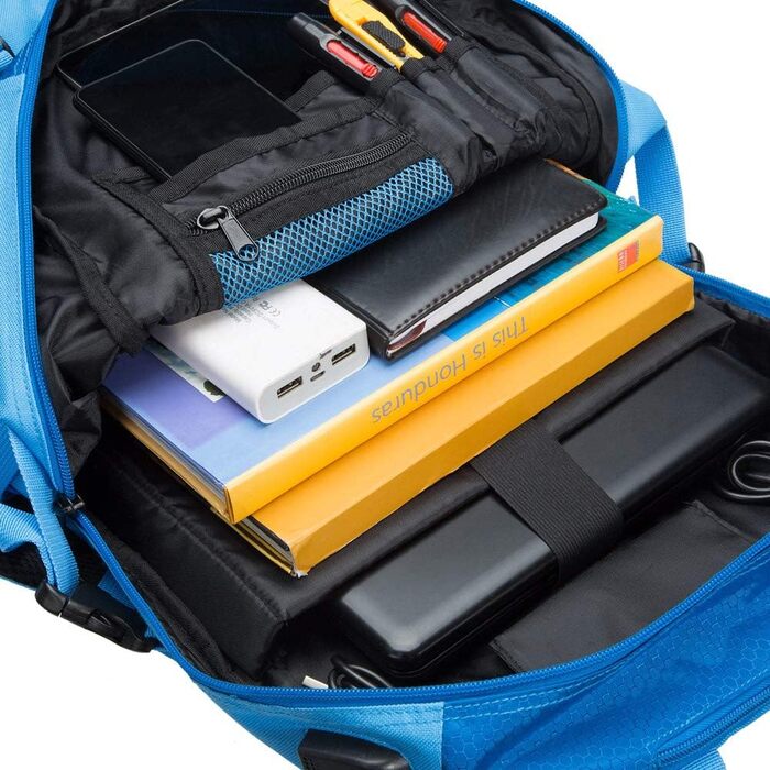 Рюкзак Monzana 35 л, легкий 700 г, міцний, водонепроникний, з USB-портом, для туризму, подорожей та прогулянок, синій