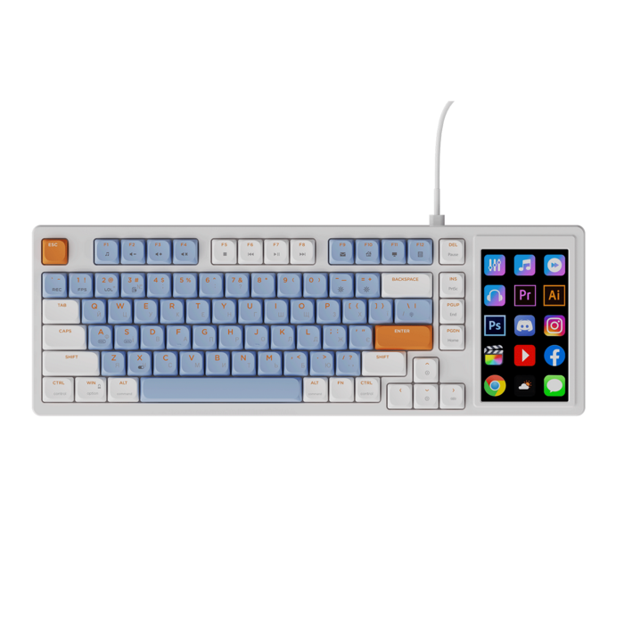 Ігрова механічна клавіатура Ajazz AKP815 Red Switch -  White Blue Orange-RGB-Wired