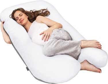 Подушка для вагітних SMOOTHY XXL U-подібна, бавовна, 150x80 см, для сну на боці, для годування та підтримки малюка, знімний і праний чохол