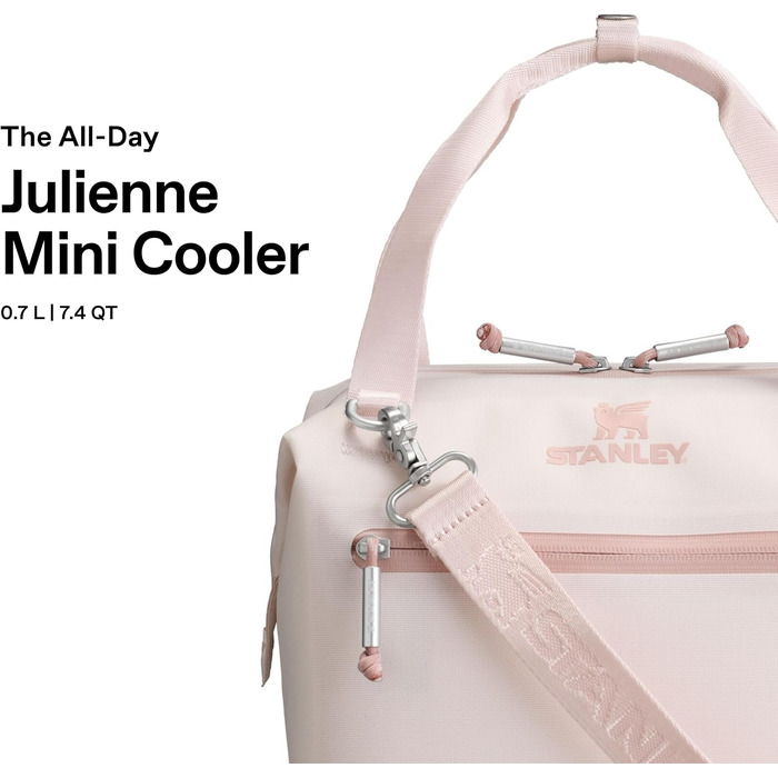 Сумка-холодильник Stanley 1913 All-Day Julienne Maxi Cooler, 7.0 л, Rose Quartz — термосумка з перецьикльованого поліестеру з ременями та сітчастими кишенями