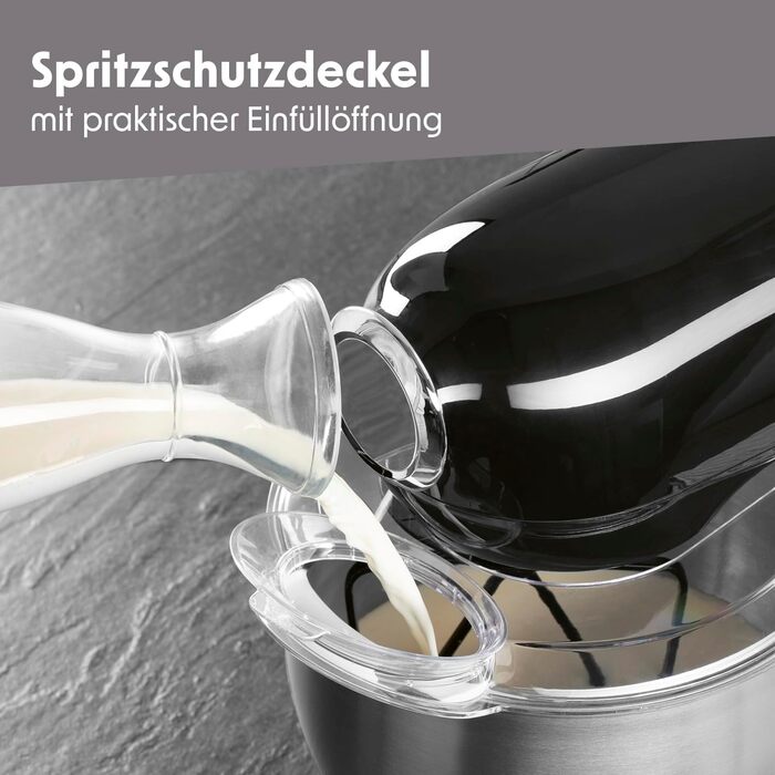 Мультифункціональний кухонний комбайн GOURMETmaxx, міксер і тістоміс, 5 л, електричний, чорний, з насадками та чашею