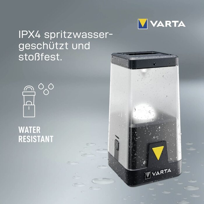 Світлодіодний кемпінговий ліхтар VARTA L30RH, акумуляторний і на батарейках AA, з димером і нічником, для кемпінгу, відпочинку та надзвичайних ситуацій