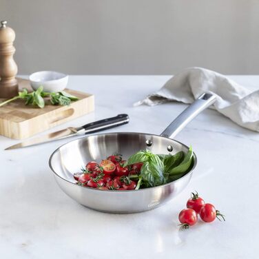 Сковорода Lacor Foodie 28 см, нержавіюча сталь 18/10, для всіх плит та духовки, без антипригарного покриття