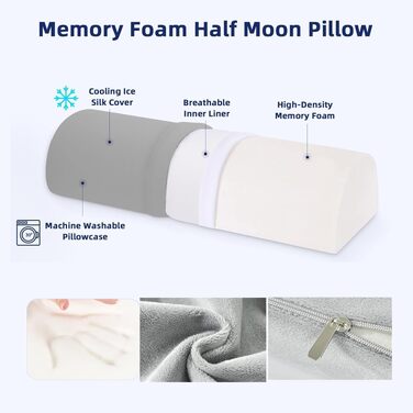 Подушка з піни Memory Foam для ніг, колін та попереку. Ортопедична подушка для сну на боці та спині, підтримка шиї, ніг, колін та талії