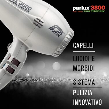Фен Parlux 3800 Ecofriendly чорний, професійний, енергозберігаючий
