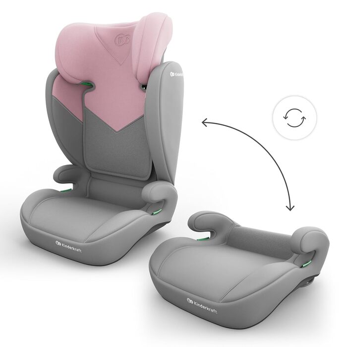 Дитяче автокрісло Kinderkraft I-SPARK 2 PRO (100-150 см), 2в1, i-Size, рожеве