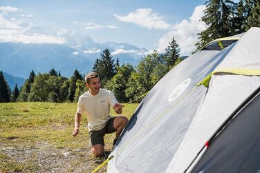 Намет Coleman Darwin 3 Plus для 2-4 осіб, купольний, легкий і компактний, 100% водонепроникний, пришита підлога, для кемпінгу та туризму, швидке встановлення, сірий