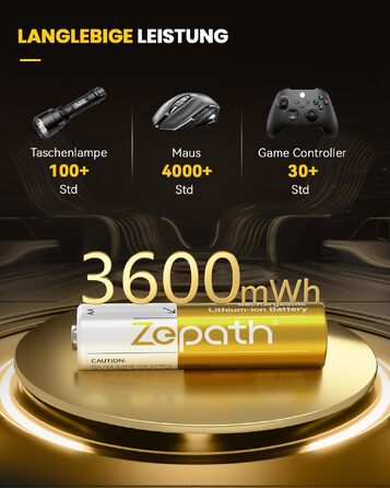 Набір з 8 акумуляторів AA Li-ion 1.5V 3600mWh з зарядним пристроєм та кейсом для зберігання, перезарядні літієві батарейки