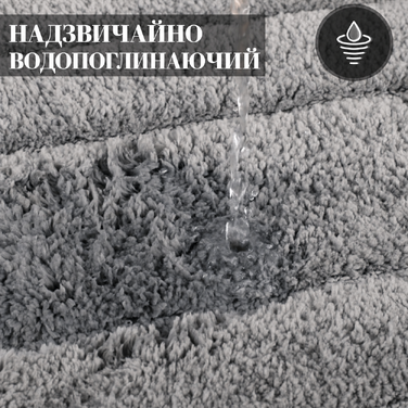 DUNSOO килимок для ванної, мікрофібра, водопоглинаючий, нековзкий, 70x120 см, сірий