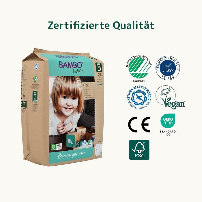 Підгузки-трусики Bambo Nature розмір 5 (11-17 кг), екологічні, 95 шт. (місячний запас)